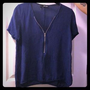 Small silk blouse in navy blue